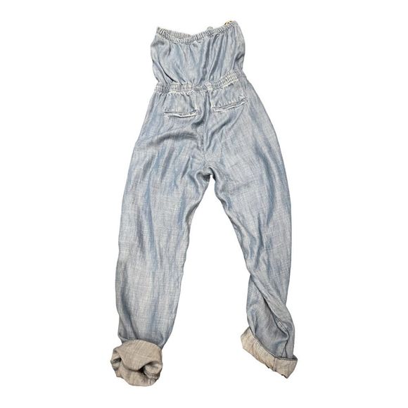 BANANA REPUBLIC DENIM CHAMBRAY STRAPLESS JOGGER ROMPER SIZE 2PETITE - Picture 11 of 16
